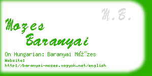mozes baranyai business card